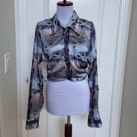 Vintage DAMON collared shirt/ blouse unisex size large - Picture 3 of 9